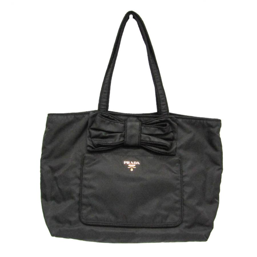 【PRADA】プラダ ハンドバッグ テスート ナイロン リボン ブラック ピンク PRADA（プラダ） テスート TESSUTO リボン トート レディース ナイロン