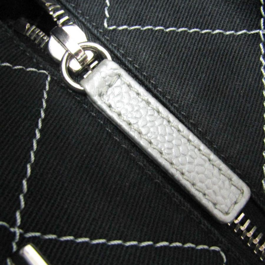 シャネル(Chanel) オンザロード A92212 レディース キャビアスキン トートバッグ シルバーの画像