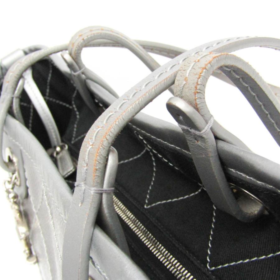 シャネル(Chanel) オンザロード A92212 レディース キャビアスキン トートバッグ シルバーの画像