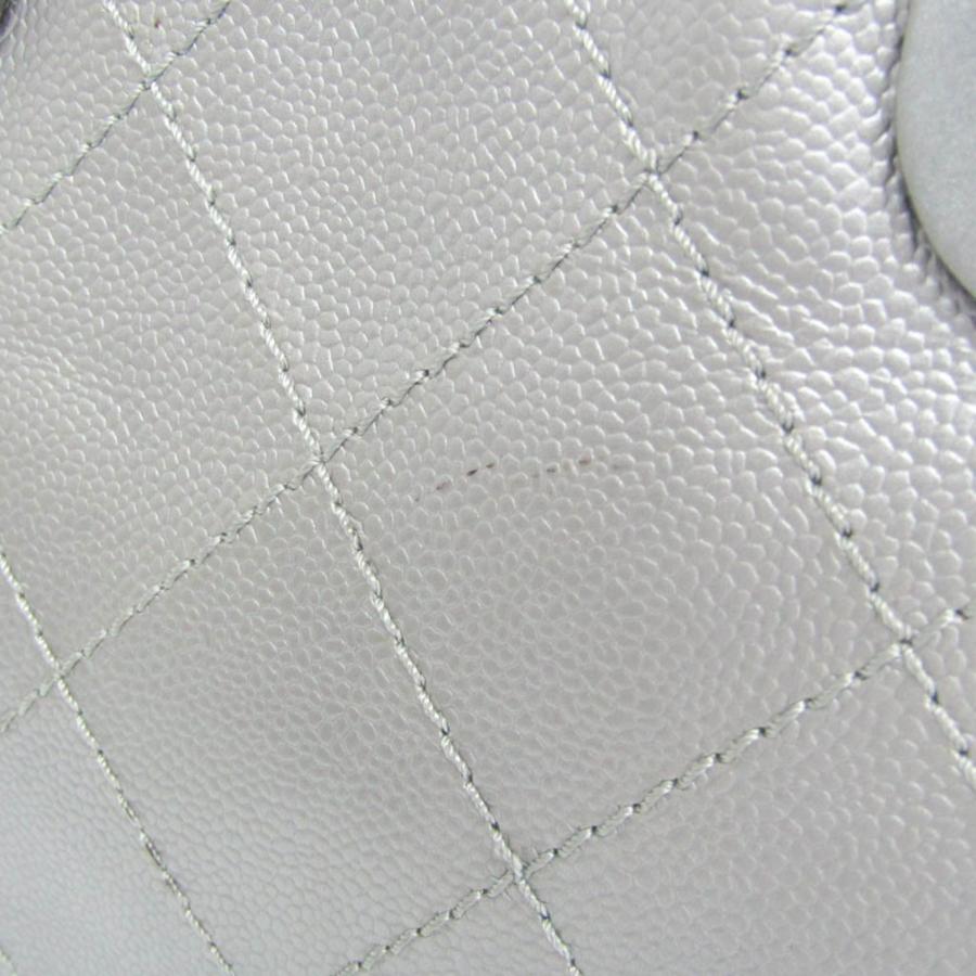 シャネル(Chanel) オンザロード A92212 レディース キャビアスキン トートバッグ シルバーの画像