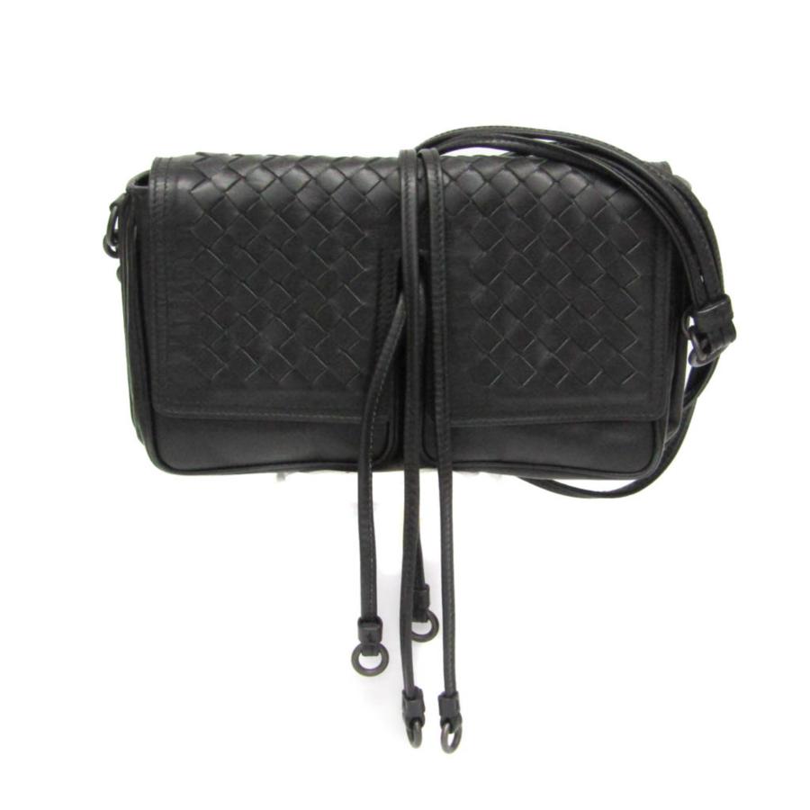 6290 美品 ボッテガヴェネタ イントレチャート ショルダーバッグ ブラック BOTTEGA VENETA（ボッテガ・ヴェネタ） イントレチャート レディース