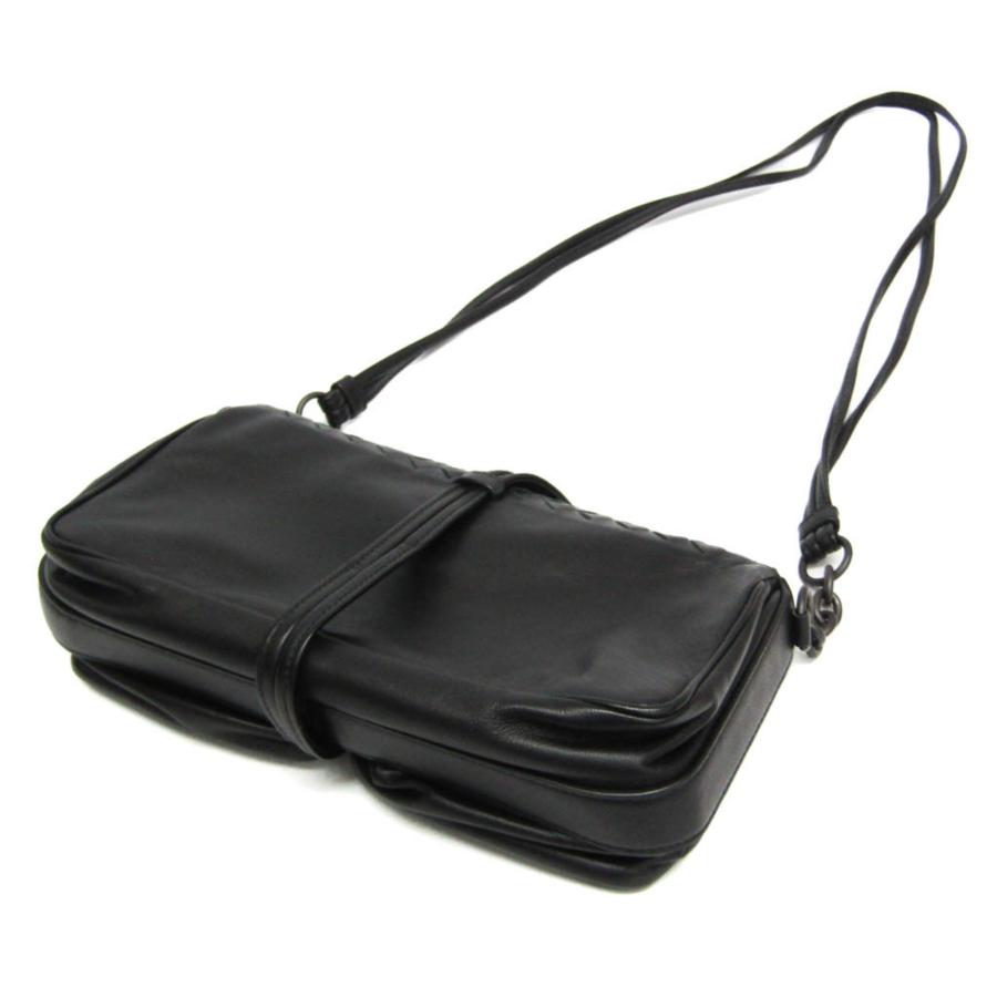 6290 美品 ボッテガヴェネタ イントレチャート ショルダーバッグ ブラック BOTTEGA VENETA（ボッテガ・ヴェネタ） イントレチャート レディース