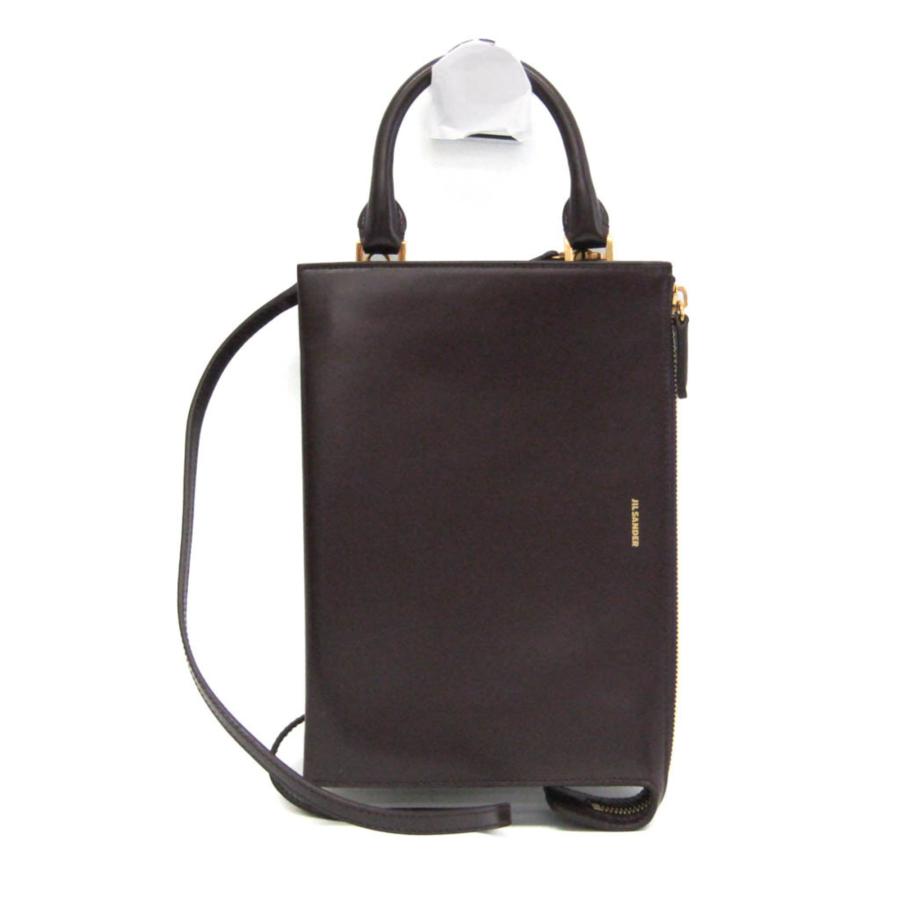 【美品】  JIL SANDER / ジルサンダー | Hill レザー ショルダーバッグ | ダークブラウン | レディース JIL SANDER（ジルサンダー） ショルダーバッグ レディース 肩掛け