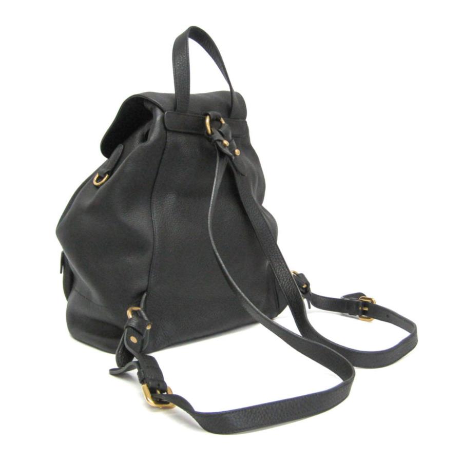 PRADA ブラックレザー リュックサック　1BZ035 PRADA（プラダ） VIT.DAINO 1BZ035 レディース レザー リュックサック