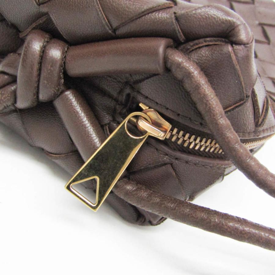 ボッテガヴェネタ イントレチャート ダークブラウン レザー ショルダーバッグ Bottega Veneta ボッテガ・ヴェネタ イントレチャート ショルダー