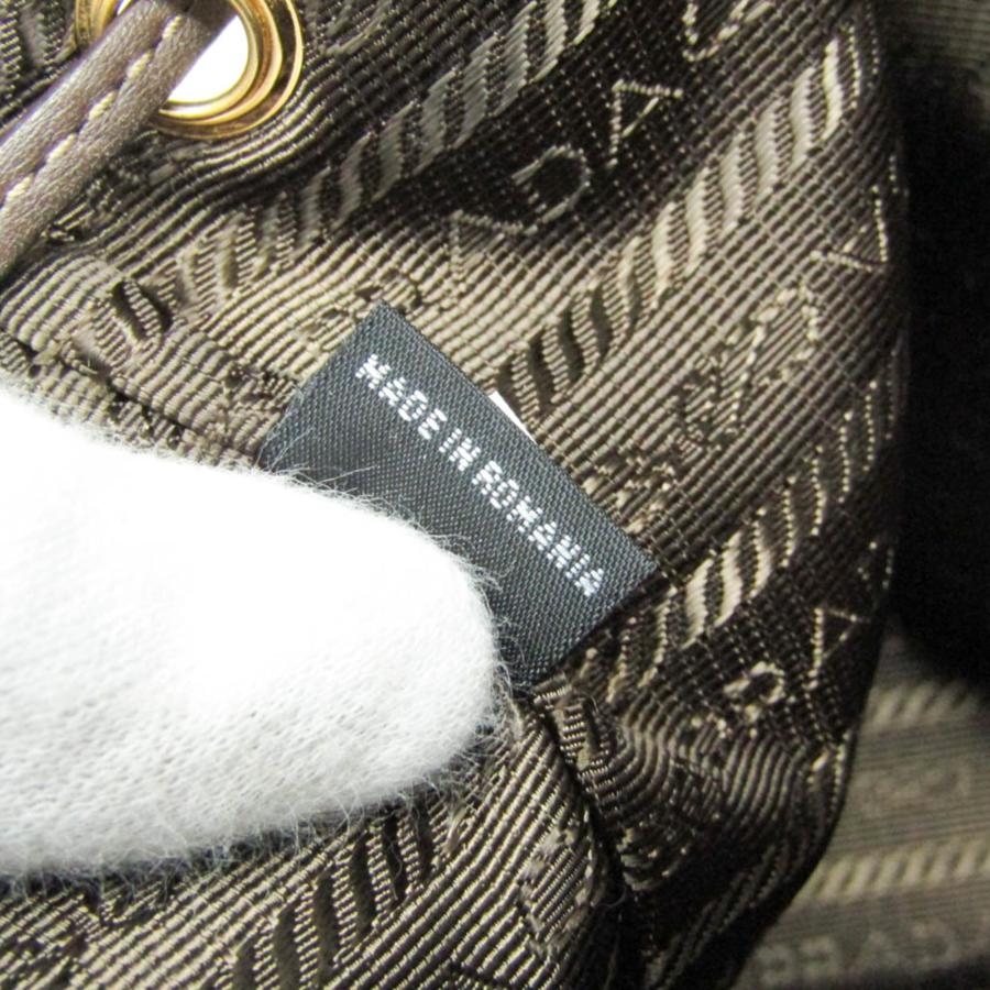 PRADA（プラダ） ロゴジャガード 巾着バッグ レディース レザー,ジャ