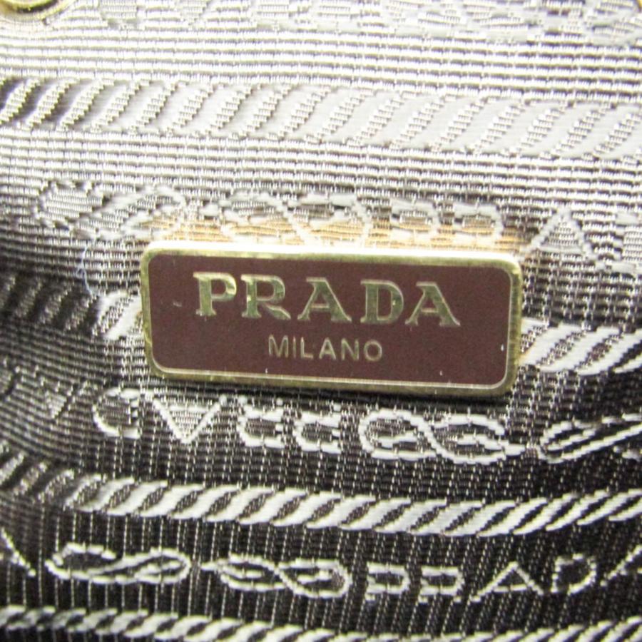 PRADA（プラダ） ロゴジャガード 巾着バッグ レディース レザー,ジャ