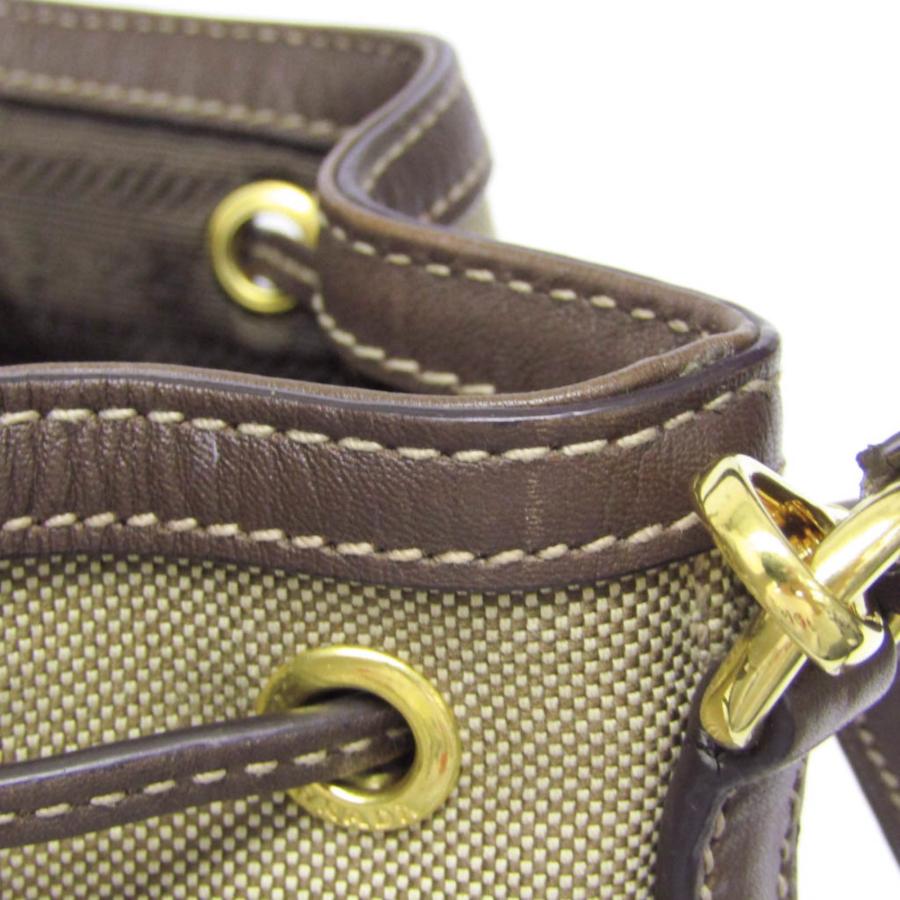 PRADA（プラダ） ロゴジャガード 巾着バッグ レディース レザー,ジャ