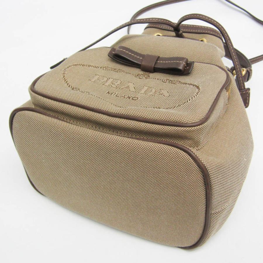 PRADA（プラダ） ロゴジャガード 巾着バッグ レディース レザー,ジャ