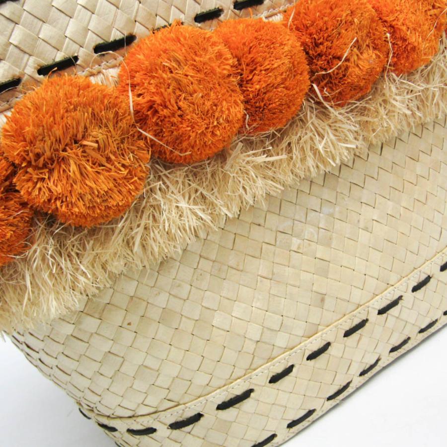 トリーバーチ(Tory Burch) Pom Pom ビーチ バスケットバッグ レディース ストロー，籐 (ラタン)