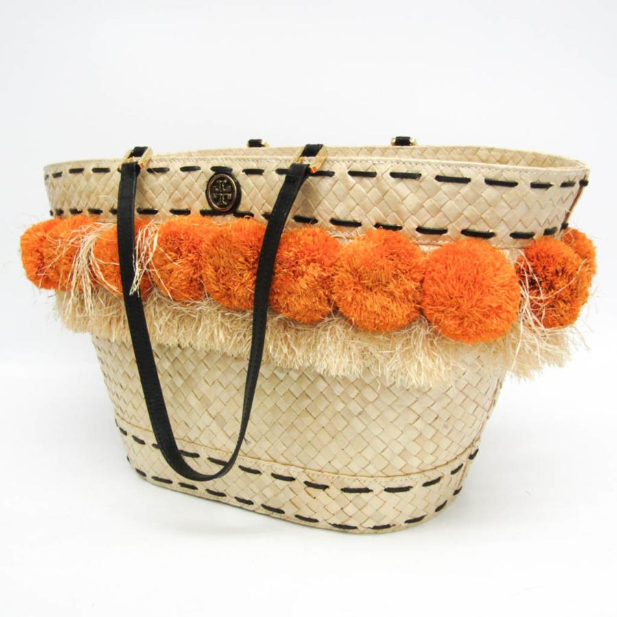 トリーバーチ(Tory Burch) Pom Pom ビーチ バスケットバッグ レディース ストロー，籐 (ラタン)