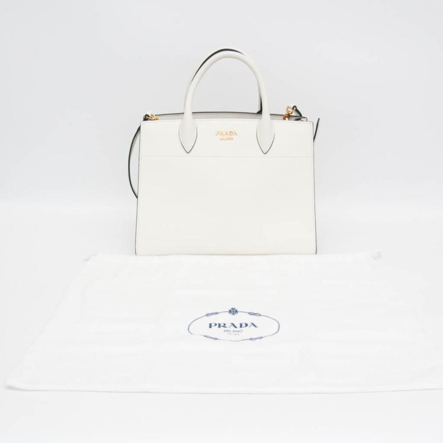 PRADA プラダホワイトレザートートバッグハンドバッグショルダーバッグ