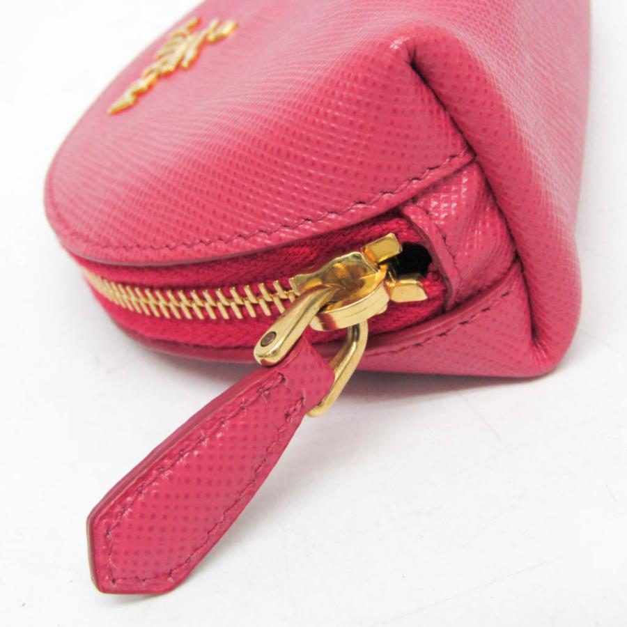 【美品】プラダ サフィアーノレザー キーリング付きケース コンパクト財布 PRADA（プラダ） サフィアーノ キーリング付き ミニポーチ レディース