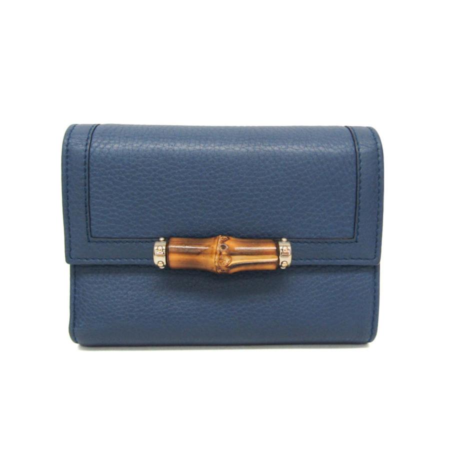 GUCCI 三つ折り 財布 バンブー レザー 【美品】 GUCCI（グッチ） バンブー 257017 メンズ,レディース レザー 財布（三