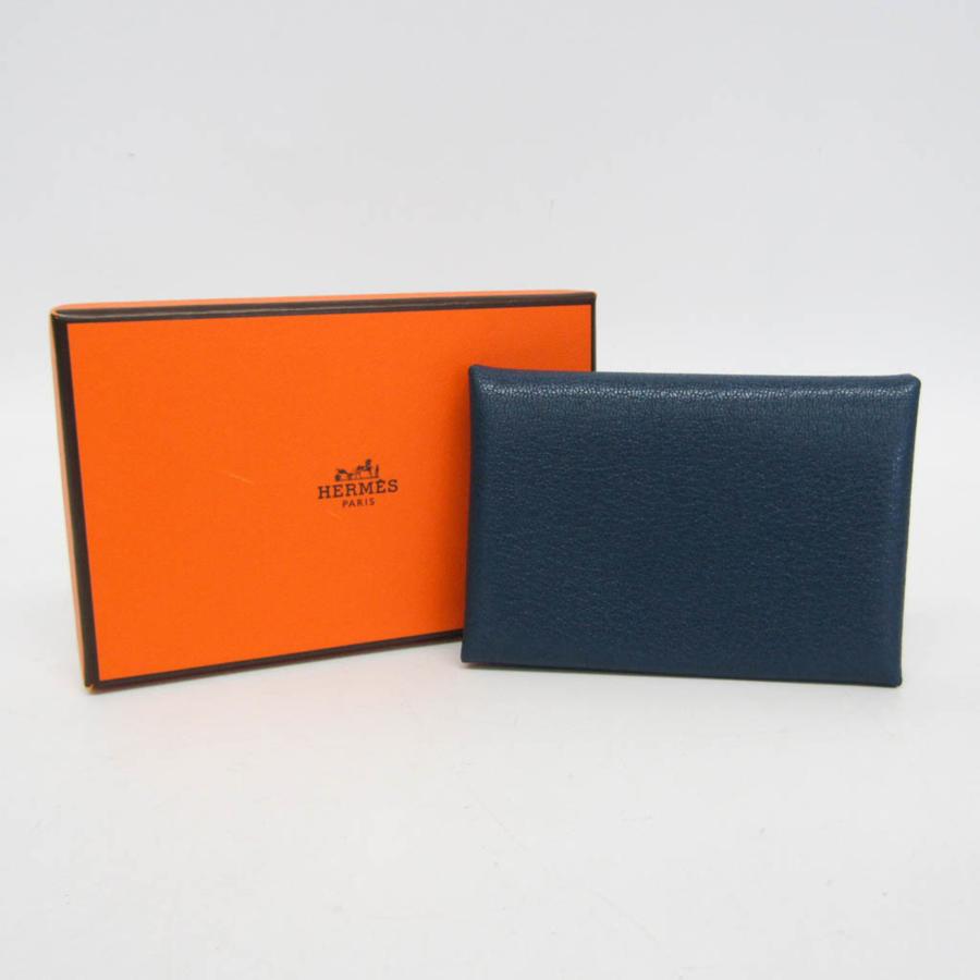 HERMES（エルメス） カルヴィ デュオ シェーブル カードケース ダーク