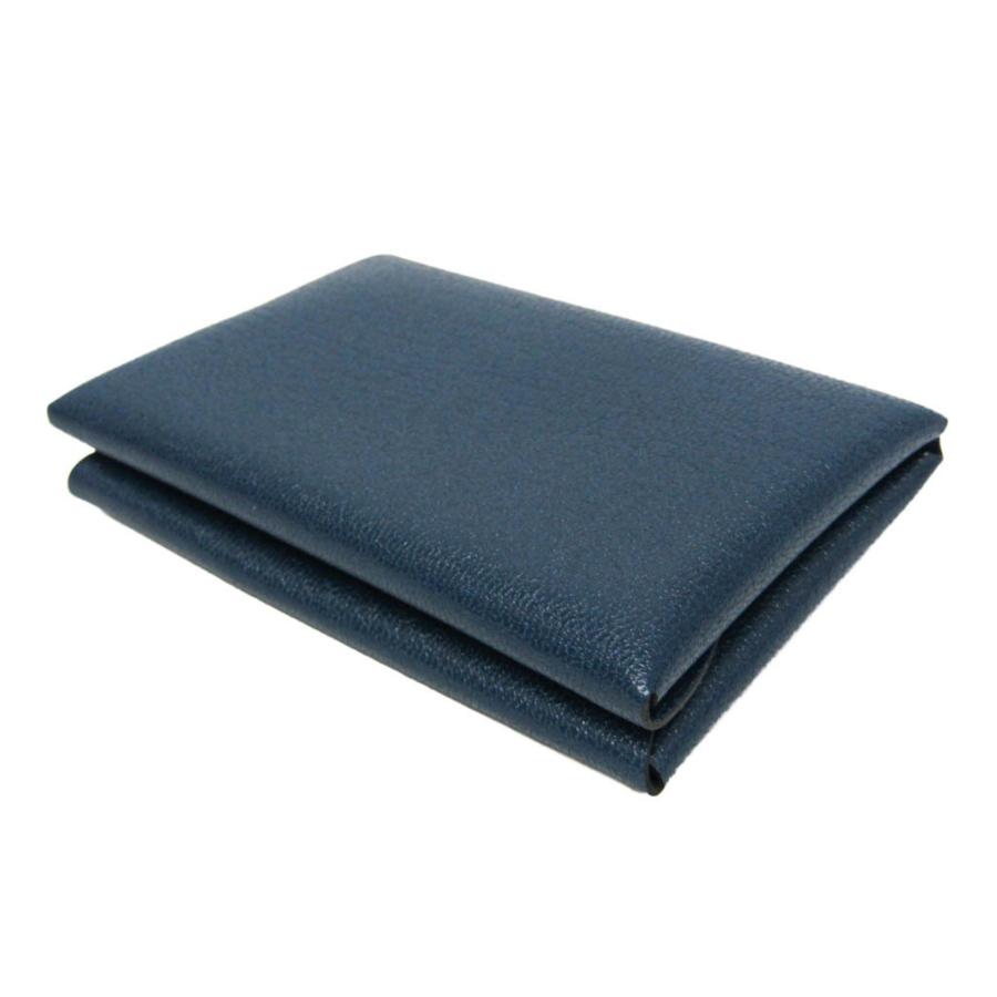 HERMES（エルメス） カルヴィ デュオ シェーブル カードケース ダーク