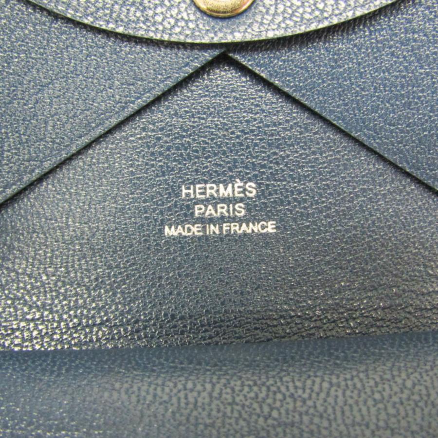 HERMES（エルメス） カルヴィ デュオ シェーブル カードケース ダーク