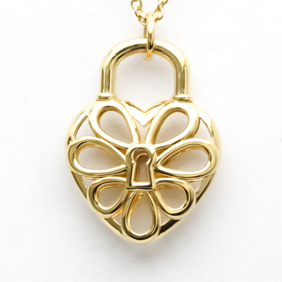 ティファニー フィリグリー ハート ネックレス K18 イエロー ゴールド  