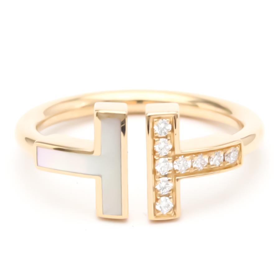 ティファニー Tワイヤーダイヤモンドバンドリングピンクゴールド