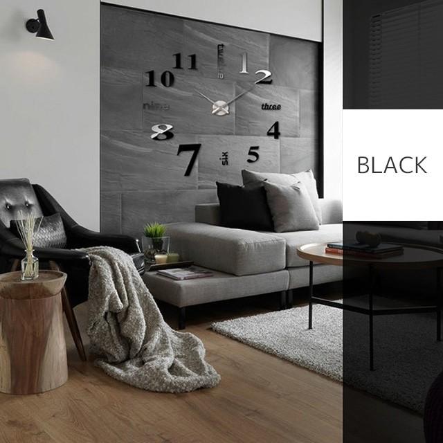 Diy ウォールクロック 時計 文字 ステッカー 鏡面 ブラック 壁 シール 貼れる 店舗 壁紙 簡単 シルバー Diyビッグウォールクロック Ach00 西海岸雑貨のエルアンドシー 通販 Yahoo ショッピング