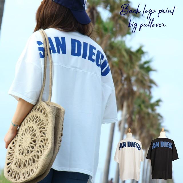バックロゴ プリント Big プルオーバー トップス ｔシャツ カットソー Mサイズ レディース 大きいサイズ サーフ系 海系 西海岸風 Ad0173 西海岸雑貨のエルアンドシー 通販 Yahoo ショッピング