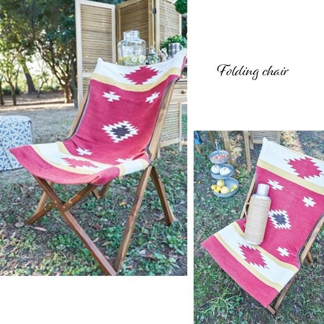 フォールディング チェア 折り畳み オルテガ柄 持ち運び 収納