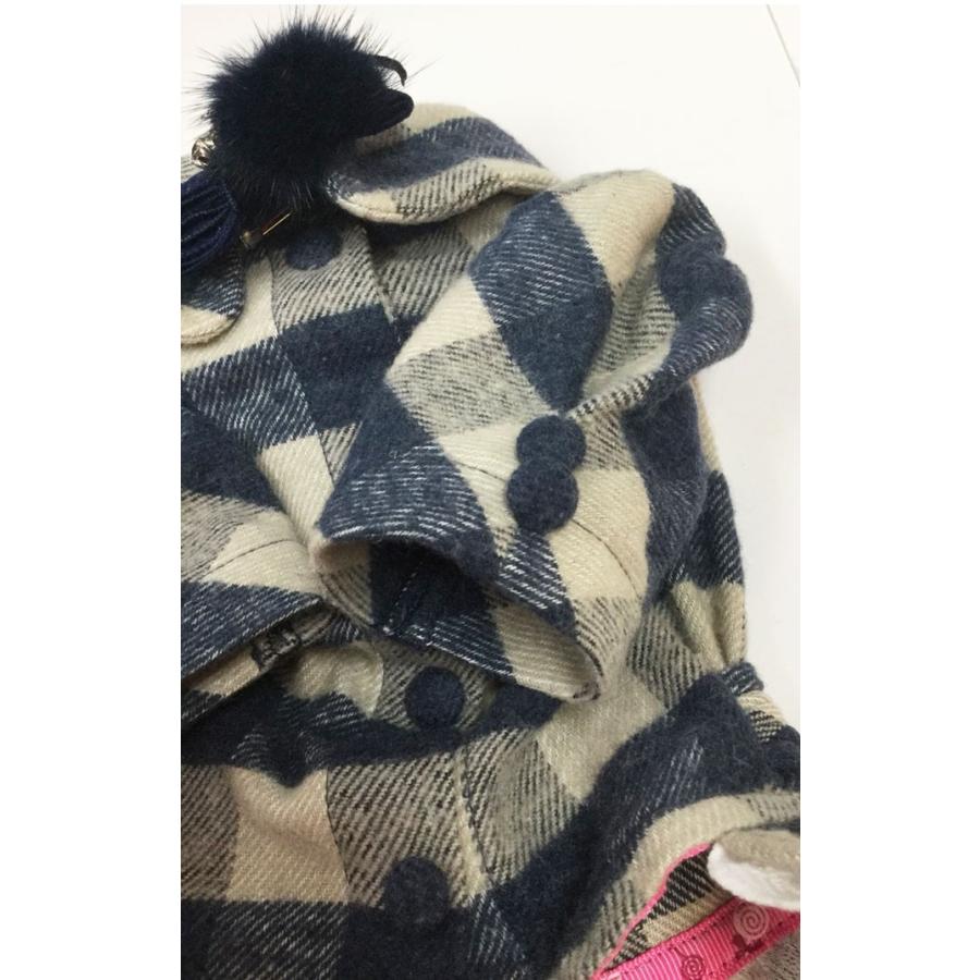 Petit Bijou【正規輸入】犬 服 ワンピース チェック ブルー 秋 冬物