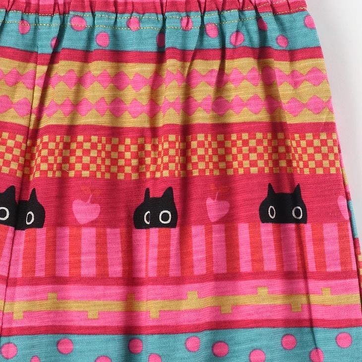 マタノアツコ ワコール wacoal パジャマ ルームウェア ナイトウェア 寝間着 部屋着 レディース 長袖 ボーダー調 黒猫モチーフ 春夏 HDX550 ATSUKO MATANO by WACOAL マタノアツコ ワコール wacoal パジャマ