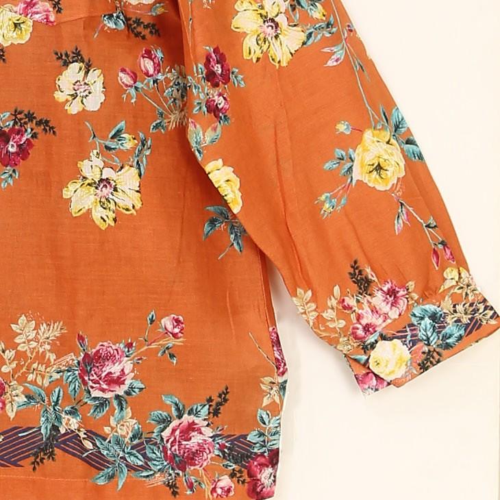 20%OFF イクコ IKUKO シングルガーゼ 前開きボタン 長袖 花柄パジャマ