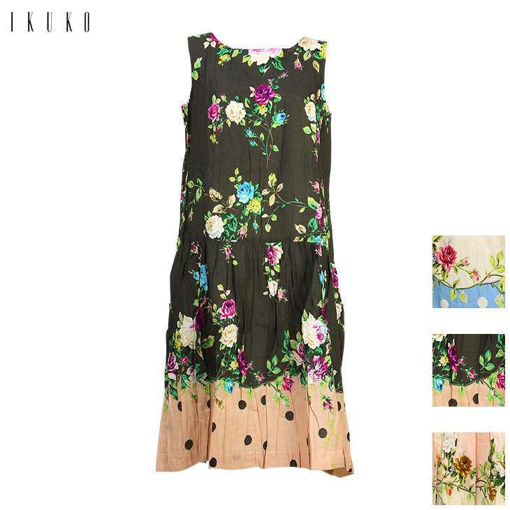 30 Off イクコ Ikuko シングルガーゼ ノースリーブ 花柄プリント ワンピース Wx210q 19wx210q イクコ ランジェリー エルドシック 通販 Yahoo ショッピング