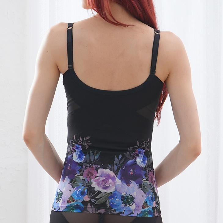 ボディシェイパー ボディスーツ 補正下着 フラワープリント 花柄