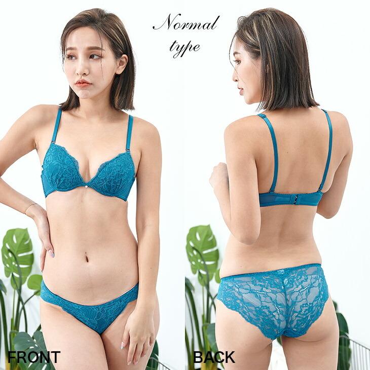 ショーツ LのLOVE、ラピス、チェリー/ブルーを２枚ブラE80を2枚 ココランジェ ラフィネフルール ブラジャー ショーツ セット ABCDEF