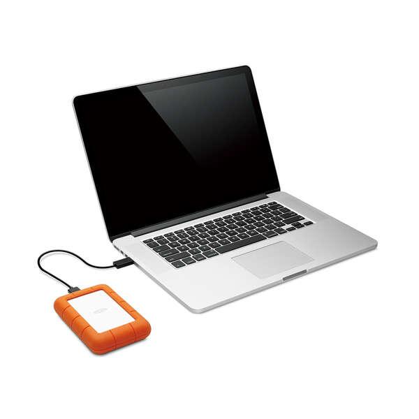 ラシー LaCie LaCie Rugged Mini 1TB IP67の防水・防塵、耐衝撃で使用シーンを選ばず、快適な高速データ転送を実現する ポータブル ハードディスク┃LAC301558｜elecom