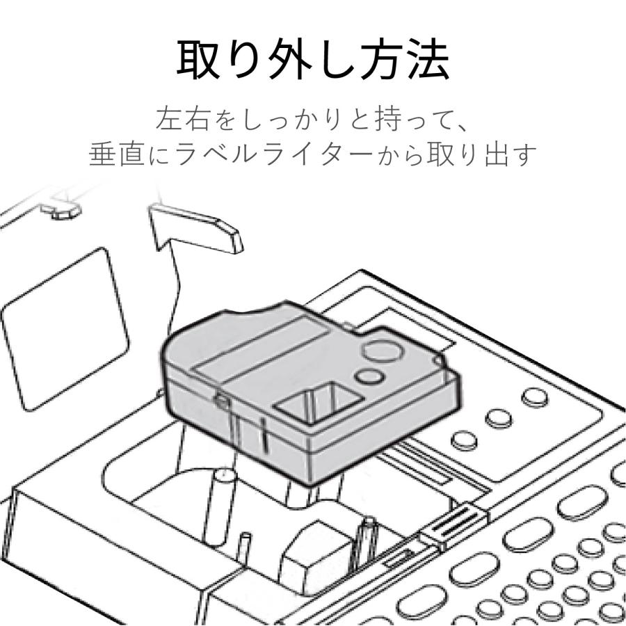 ELECOM（エレコム） カラークリエーション テプラ PRO 互換 テープカートリッジ 12mm 黒 インク 透明 CTC-KST12K ...