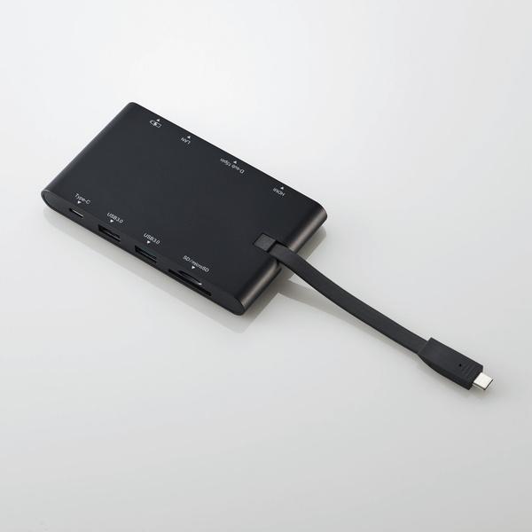 エレコム USB3.0 Type-C モバイル ドッキングステーション 充電用 データ転送用 HDMI対応 D-sub 1ポート LANポート SD+microSDスロット ブラック┃DST-C05BK｜elecom｜04