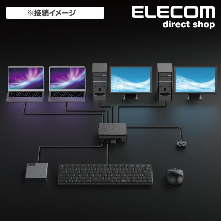 エレコム USB3.0 対応 切替機 PC4台 USB 切替器 PC側 4ポート 接続機器 4ポート 手元スイッチ ブラック┃U3SW-T4｜elecom｜06