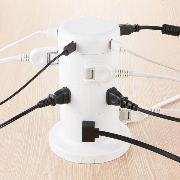 ELECOM エレコム 電源タップ タワー型12口タップ2m コードタップ ELECOM エレコム 電源タップ タワー型12口タップ2m コードタップ