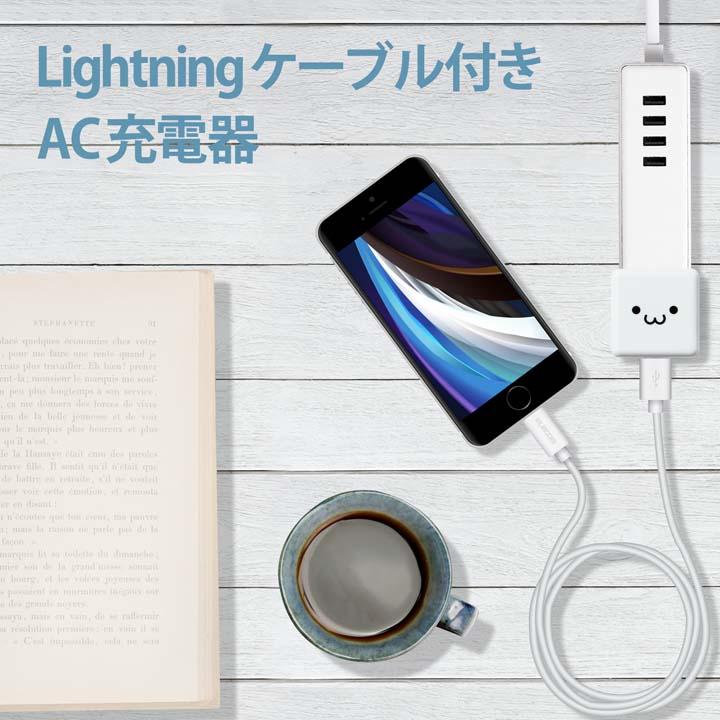 エレコム Lightning AC充電器 5W Lightningケーブル 付属 AC充電器 ライトニングケーブル 1.0A出力 ケーブル 同梱 1.0m ホワイトフェイス┃MPA-ACL04WF｜elecom｜07