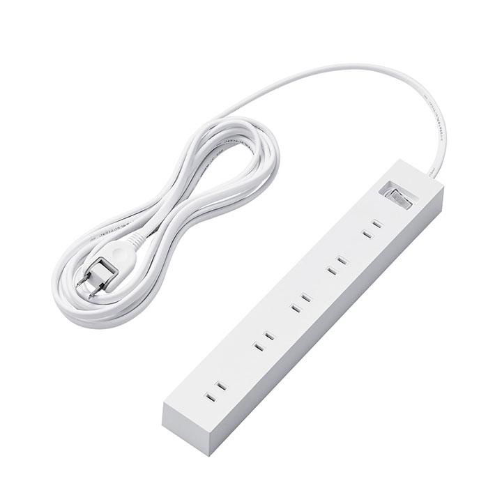 5個口のe ELECOM（エレコム） 雷ガードタップ 一括スイッチ付 上面5口+側面 5口