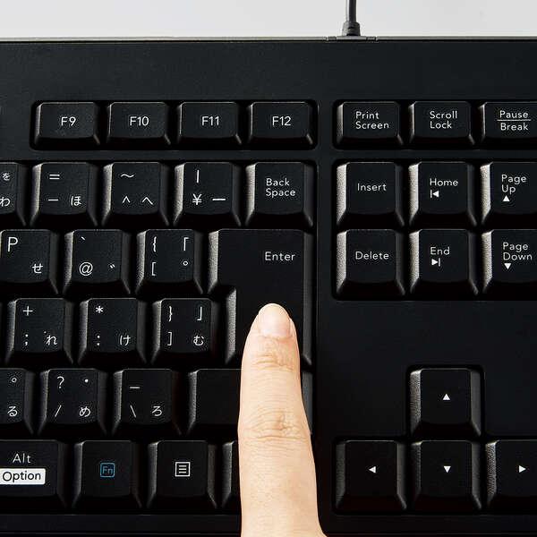 エレコム 有線 静音 フルキーボード メンブレン 幅442.8mm フル キーボード 109キー + 9キー 日本語配列 静音設計 抗菌 ブラック TK-FCM114SKBK | ELECOM | 05