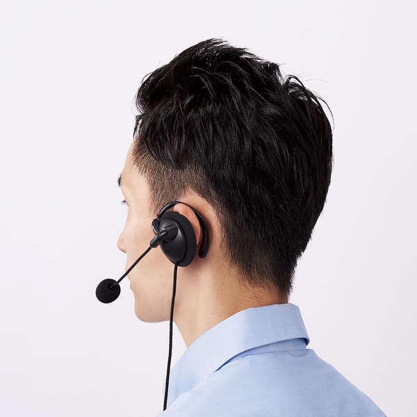 ELECOM（エレコム） 有線ヘッドセット 両耳 耳掛けタイプ ヘッドセット