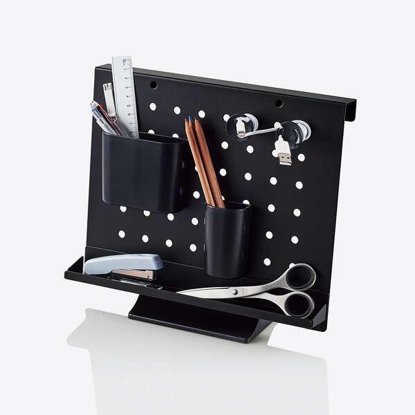 エレコム デスクオーガナイザー デスクオーガナイザー 卓上スタンド 吊り下げ 2タイプ コンテナタイプ ブラック┃PCA-DON01BK | ELECOM | 02