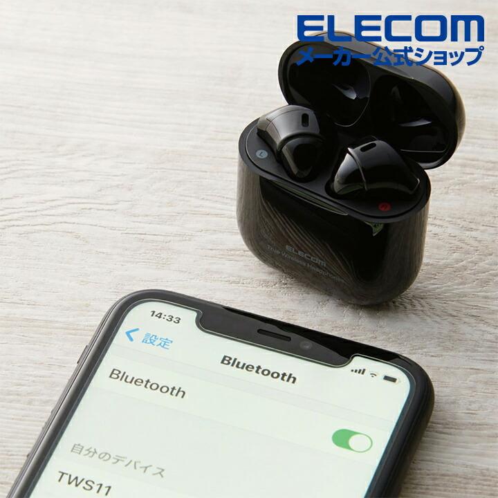 エレコム Bluetoothイヤホン 完全ワイヤレス Bluetooth ヘッドホン ブルートゥース イヤホン ワイヤレスイヤホン AAC対応 セミオープン型 ブラック┃LBT-TWS11BK｜elecom｜17