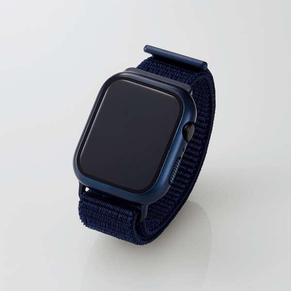 Apple Watch series7 45mm 用 フルカバーケース ファブリックバンド一体型 AppleWatch 7 45 ネイビー┃AW-21ABCFBNV アウトレット エレコム わけあり 在庫処分｜elecom｜04