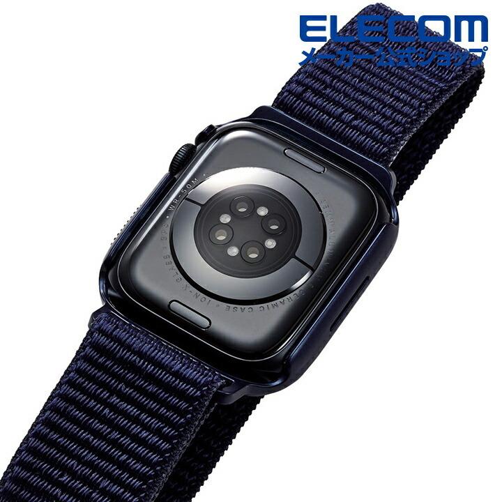 Apple Watch series7 45mm 用 フルカバーケース ファブリックバンド一体型 AppleWatch 7 45 ネイビー┃AW-21ABCFBNV アウトレット エレコム わけあり 在庫処分｜elecom｜10