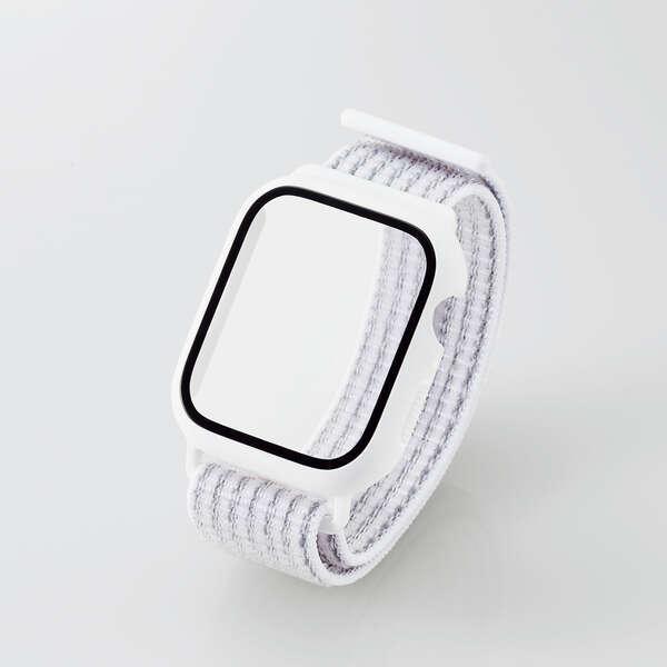 Apple Watch series7 45mm 用 フルカバーケース ファブリックバンド一体型 AppleWatch 7 ホワイト┃AW-21ABCFBWH アウトレット エレコム わけあり 在庫処分｜elecom｜02