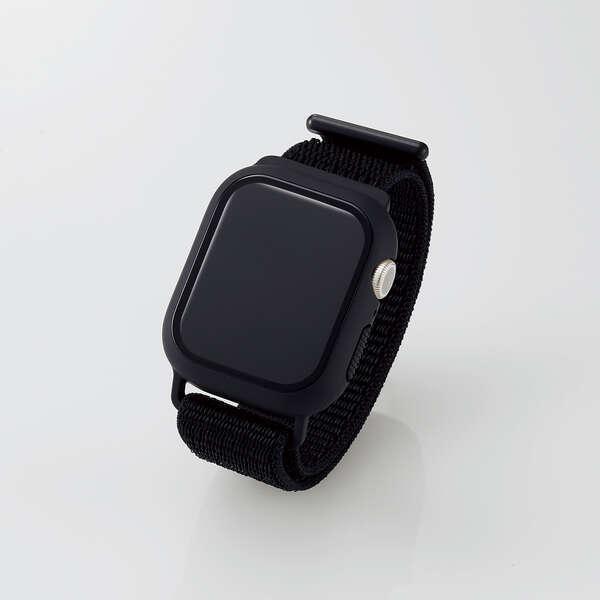 Apple Watch series7 41mm 用 フルカバーケース ファブリックバンド一体型 AppleWatch 7 41 ブラック┃AW-21BBCFBBK アウトレット エレコム わけあり 在庫処分｜elecom｜04