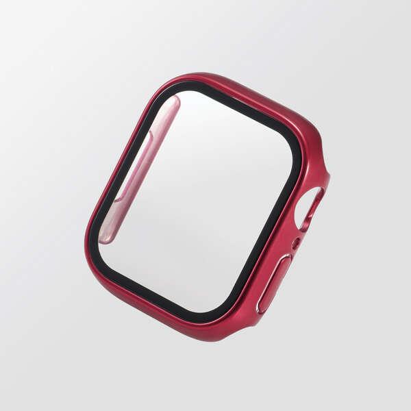 Apple Watch series7 41mm 用 フルカバーケース プレミアムガラス 高透明 アップルウォッチ7 レッド┃AW-21BFCGRD アウトレット エレコム わけあり 在庫処分｜elecom｜02