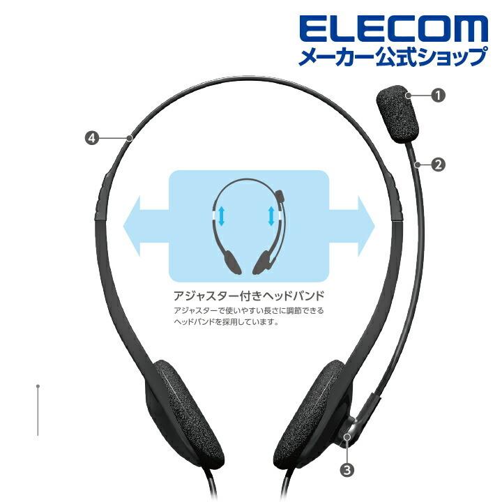 ELECOM（エレコム） 有線ヘッドセット Type-C変換付き 両耳