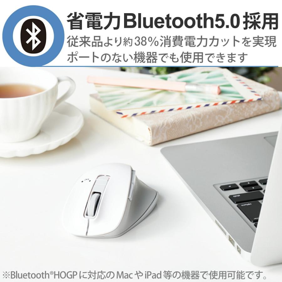 ELECOM ワイヤレスマウス ホワイト ELECOM（エレコム） マウス ワイヤレスマウス 超静音 Bluetooth EX-G